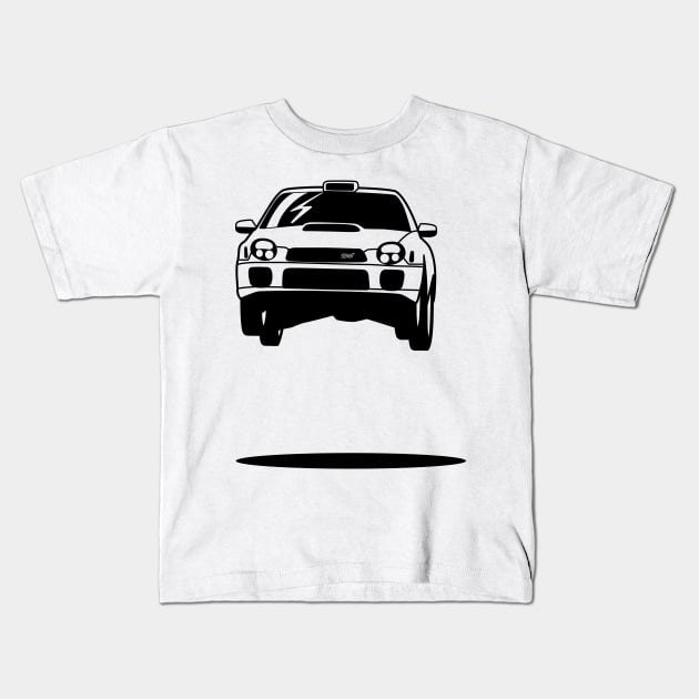 Subie Rally Jump Kids T-Shirt by HSDESIGNS